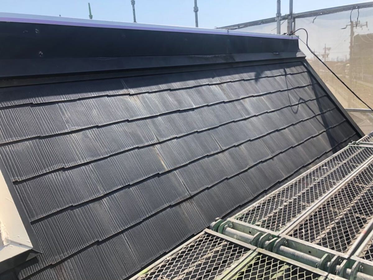 名古屋市緑区で経年劣化したスレート屋根を塗り替えしました 名古屋市の外壁 屋根塗装 防水工事は街の外壁塗装やさん名古屋東店