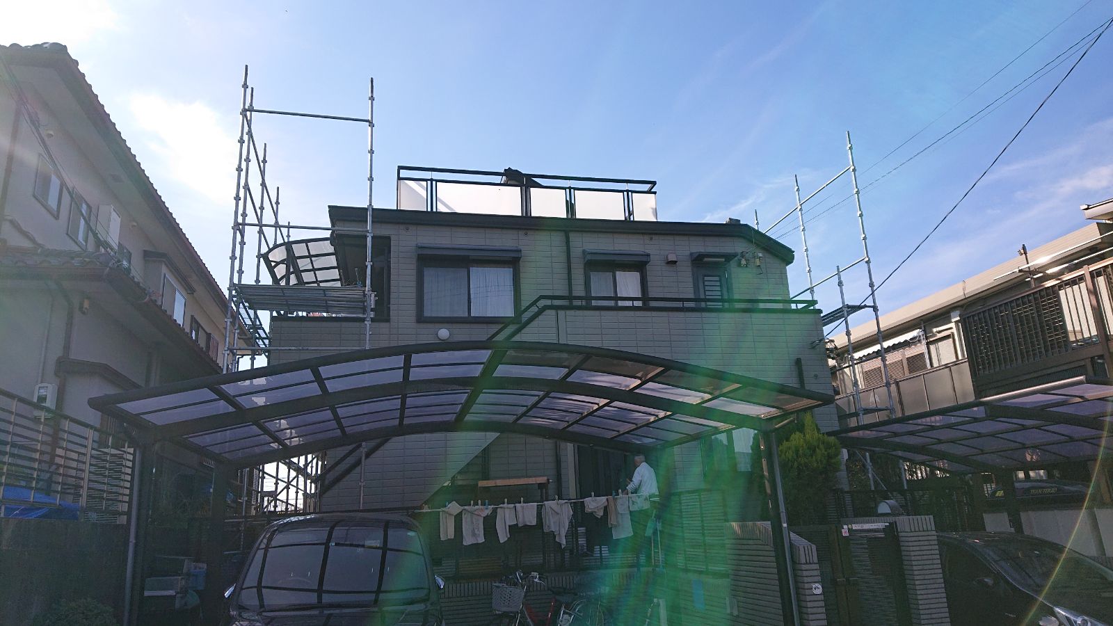 名古屋市南区でへーベルハウスのALC外壁と陸屋根を外壁塗装・ウレタン通気緩衝工法で施工しました！